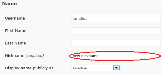 Enter New Nickname