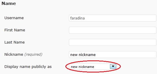 Select New Nickname
